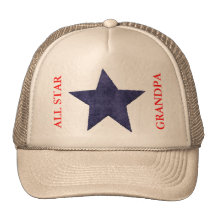 ALL STAR GRANDPA BASEBALL CAP TEMPLATE TRUCKER HAT