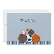 All Star MVP Sports Ball Flat Thank You Note Cards Custom Invitations