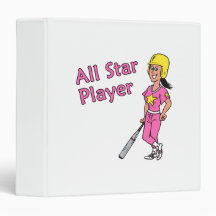 All Star Player - Girl 3 Ring Binder
