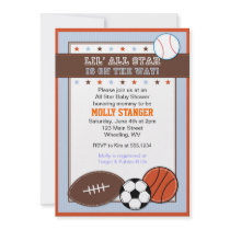 All Star Sport Baby Shower Invitation