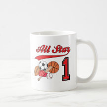 All Star Sports 1st Birthday Mugs