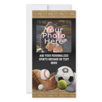 All Star Sports Balls w/ Brick Wall Photo Card Template