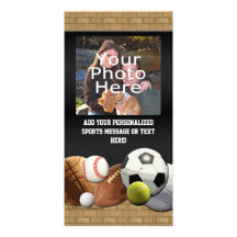 All Star Sports Balls w/ Brick Wall Photo Card Template