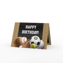 All Star Sports Birthday Custom Greeting Card