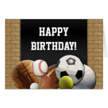 All-Star Sports Birthday Greeting Card