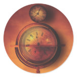 All the Time in the World Steampunk Clock Globe Round Stickers