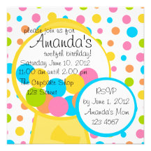All Those Gumballs! Custom Invitations