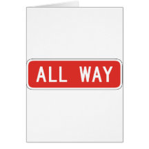 All Way Street Sign Greeting Card