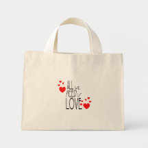all we need is love canvas bags