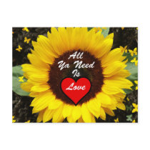 All Ya Need Is Love Summer Sunflower Postcard