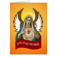 All You Need Is Love Holy Mary Jesus Card