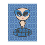 All Your Base Are Belong To Us Blue Postcard