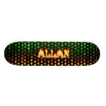 Allan skateboard fire and flames design.