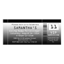 Allant loin invitations de billet, noires + Blanc