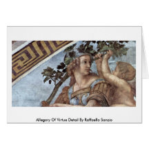 Allegory Of Virtue Detail By Raffaello Sanzio Greeting Cards