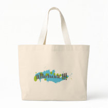 Alleluia !!! Gris sur taches bleues-vertes Tote Bags