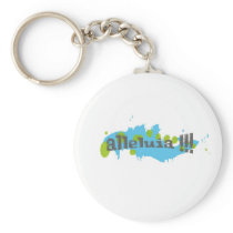 Alleluia !!! Gris sur taches bleues-vertes Keychains