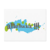 Alleluia !!! Gris sur taches bleues-vertes Post Cards