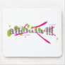 Alleluia !!! Gris sur taches vertes traits roses Mousepad