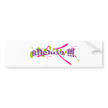 Alleluia !!! Violet sur taches vertes traits roses bumper stickers