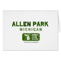 Allen Park Michigan Great Lake State Greeting Cards