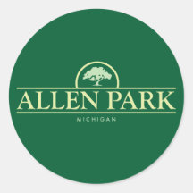 Allen Park Oak Round Sticker