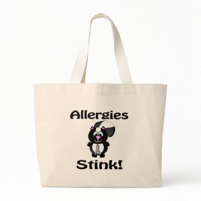 Allergies Stink Skunk Awareness Design Tote Bags by animals4acause
