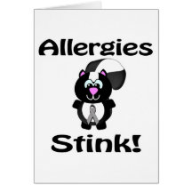 Allergies Stink Skunk Awareness Design Greeting Cards