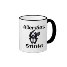 Allergies Stink Skunk Awareness Design Mugs