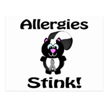 Allergies Stink Skunk Awareness Design Post Card