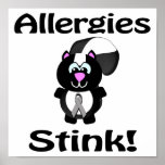 Allergies Stink Skunk Awareness Design Posters