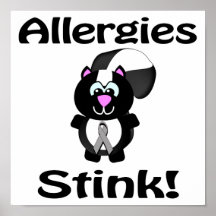 Allergies Stink Skunk Awareness Design Posters
