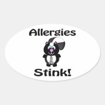 Allergies Stink Skunk Awareness Design Stickers