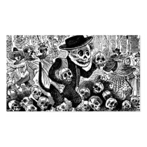 Alley Cat Calavera c. early 1900's Mexico. Business Card Template