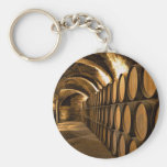 Alley of Barrels at the Winery Keychain