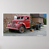Alleyway Vintage Truck with Broken Windows