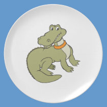 Alligator cartoon plates