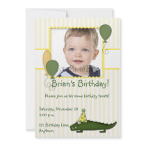Alligator Child's Birthday Photo Invitation