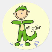 Alligator Dress Up Tshirts and Gifts Round Sticker
