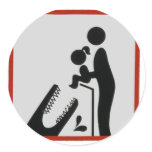 Alligator Feeding Time Round Stickers