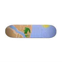 Alligator Green Whimsical Cartoon Art Custom Skate Board