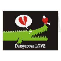Alligator in Love Cards