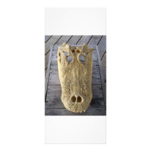 Alligator skull on wooden deck, gator head custom rack card