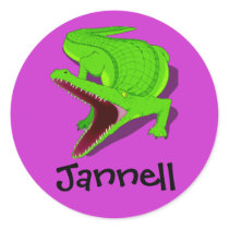 alligator round stickers