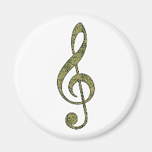 Alligator Treble Clef Fridge Magnets