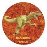 Allosaurus Round Stickers