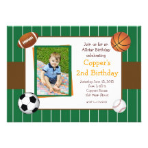 Allstar Sports Birthday Invitation