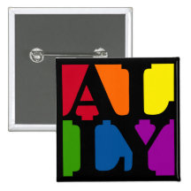 Ally Pop Square Black Button