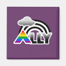 ALLY RAINBOW -.png Fridge Magnet