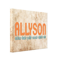 { Allyson } Name Meaning Canvas Print